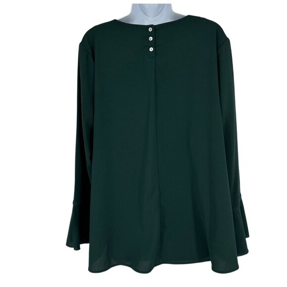 Logo by Lori Goldstein Long Sleeve Ruffle Cuffs Button Closure Blouse Size 18W - Picture 5 of 11